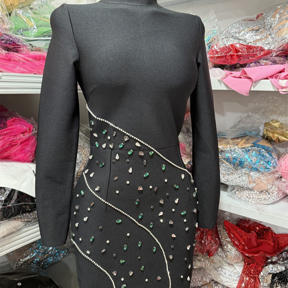 Classy Luxury Diamond-Encrusted Elegant Bandage Dress
