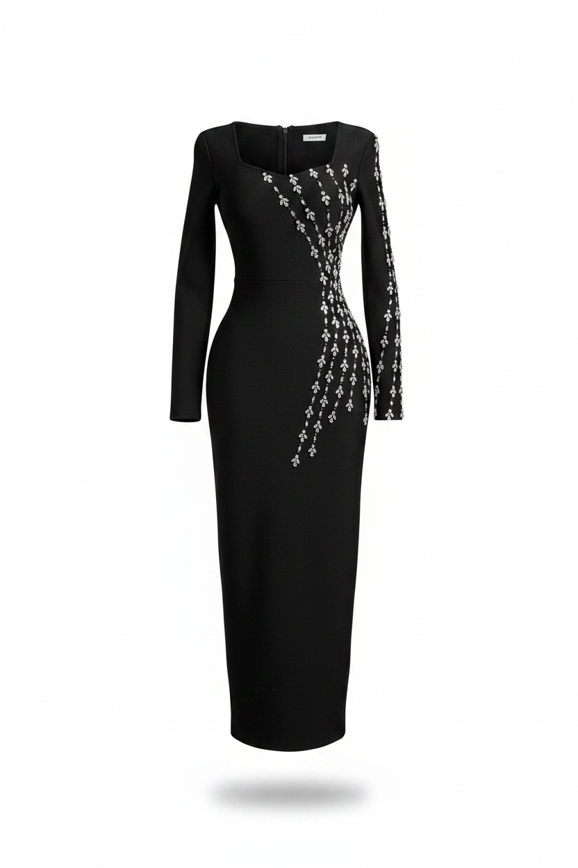 Deep square Neck Long sleeve Modern Muse