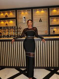 Velvet Inset Winter Bandage Dress