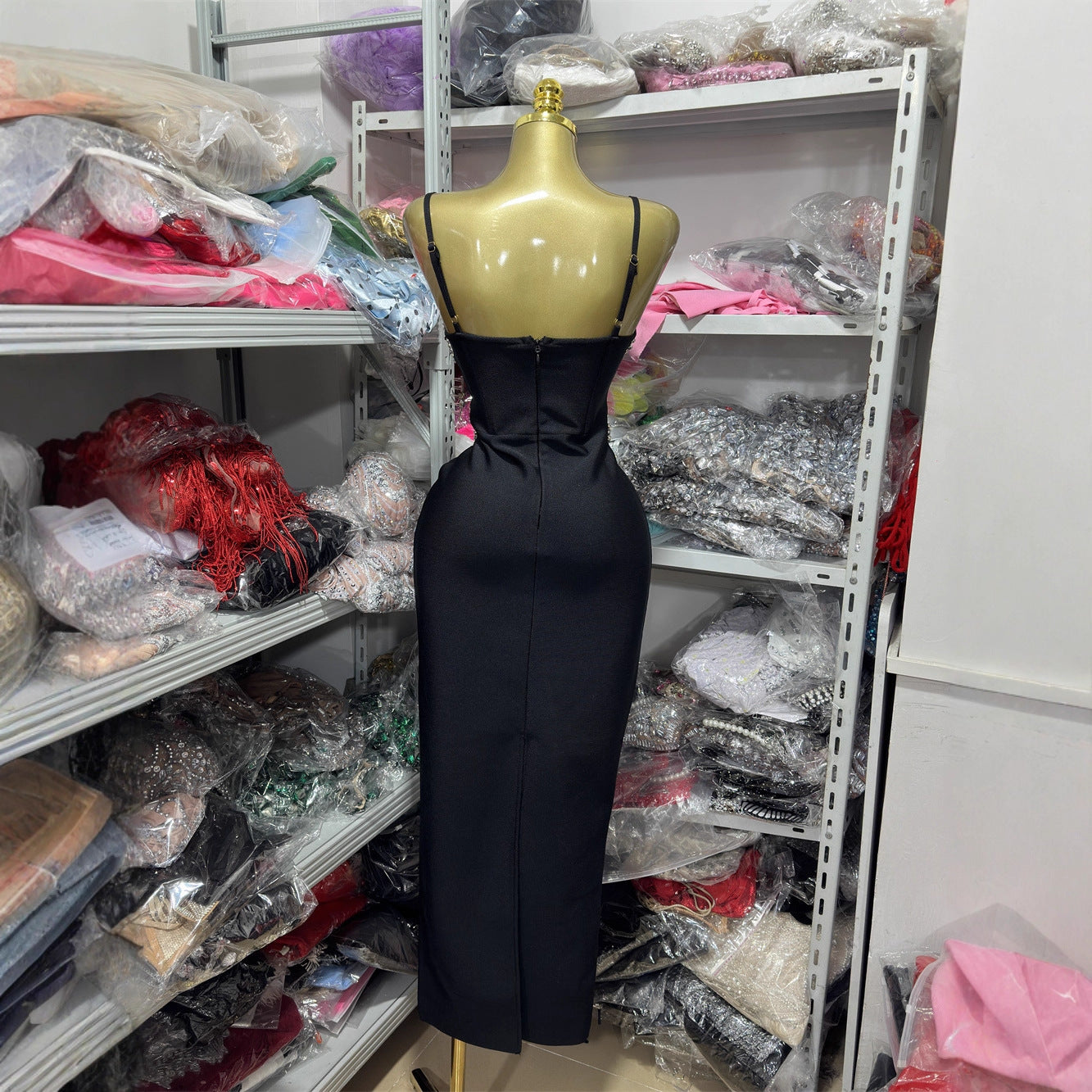 Crystal-Encrusted Sweetheart Bandage Dress
