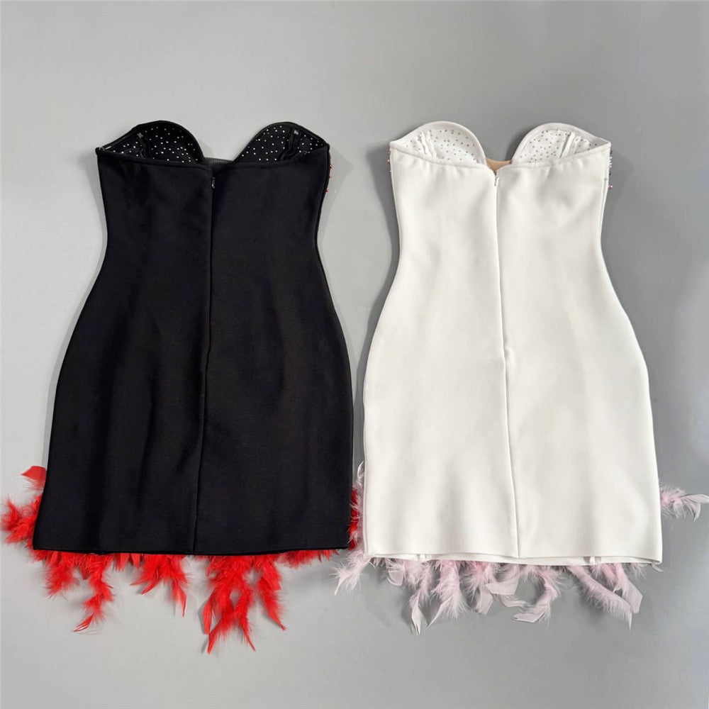 High-Definition Ribbed Halter Bandage Dress
