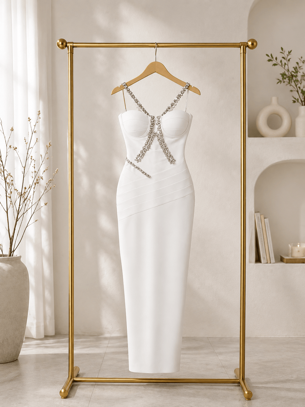 Goddess Drape Chiffon-Bandage Gown