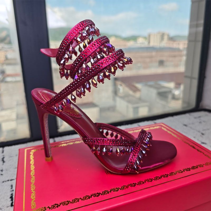 Rene Caovilla Chandelier Crystal-Embellished Heel