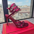 Rene Caovilla Chandelier Crystal-Embellished Heel
