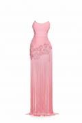 Wedding Glamour Silver Floral Maxi