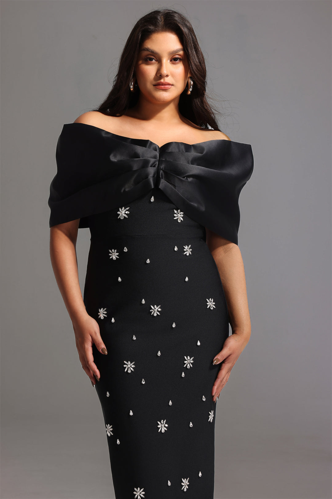 Premium Ribbed Rayon Bandage Gala Dress