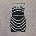 Sparkly Rhinestones Bodycon Strapless Mini Bandage Dress For Club Or Birthday Dress