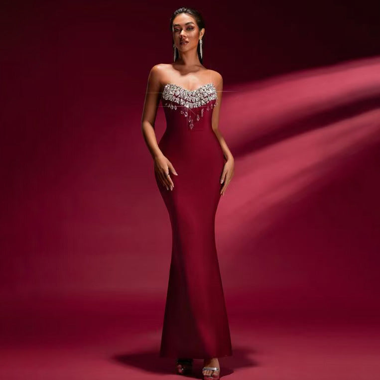 Diamond Frost Sleeveless Bandage Party Dress