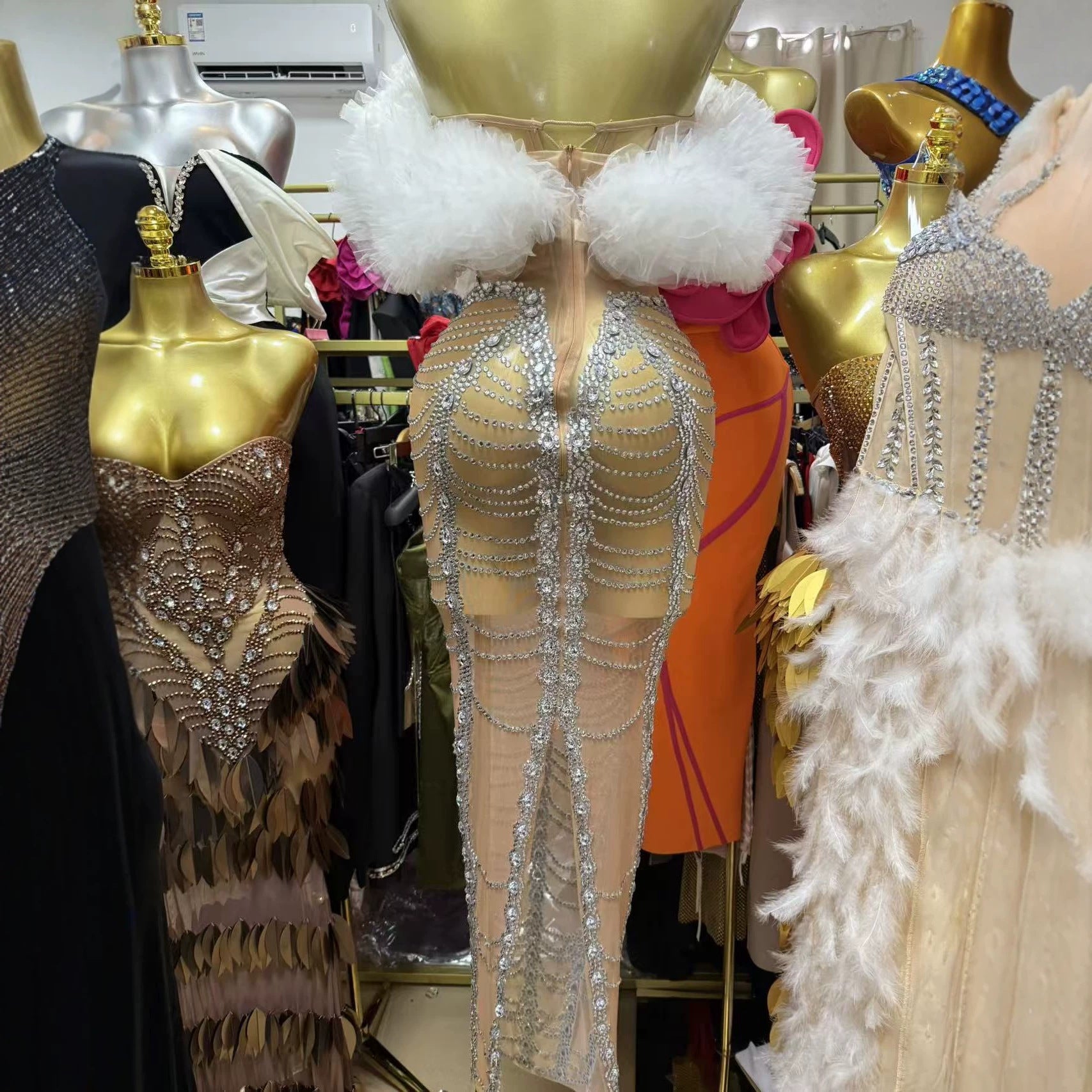 The Celebration — Full Crystal Rhinestone Bandage Gown