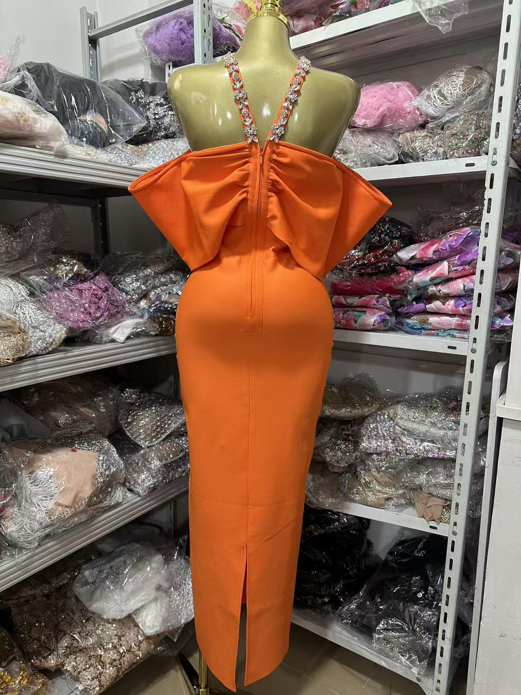 Off Shoulder Puff Bandage Dress