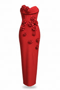 Strapless Florals Off the Shoulder  Bandage Dress