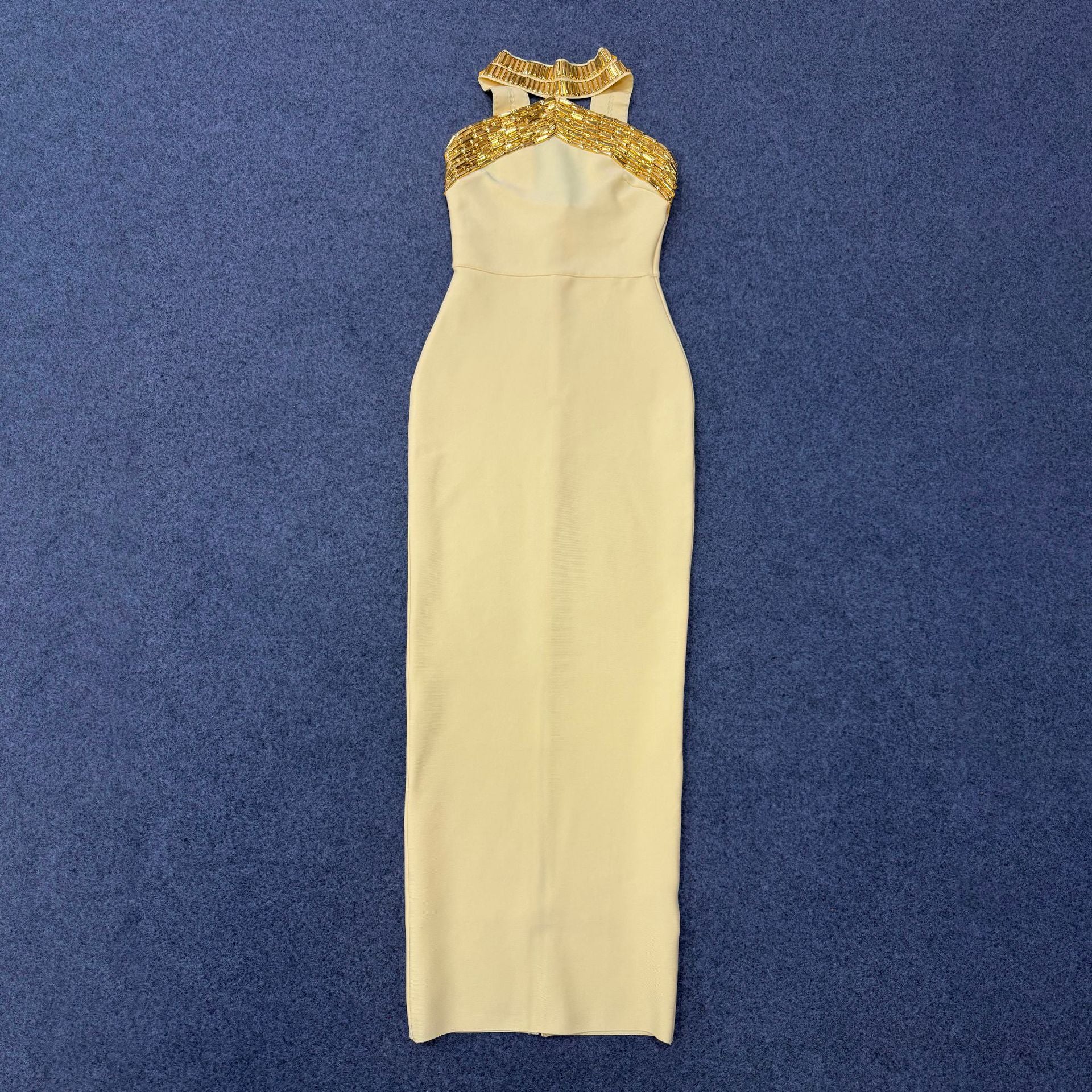 Backless Halter Bandage Vacation Dress
