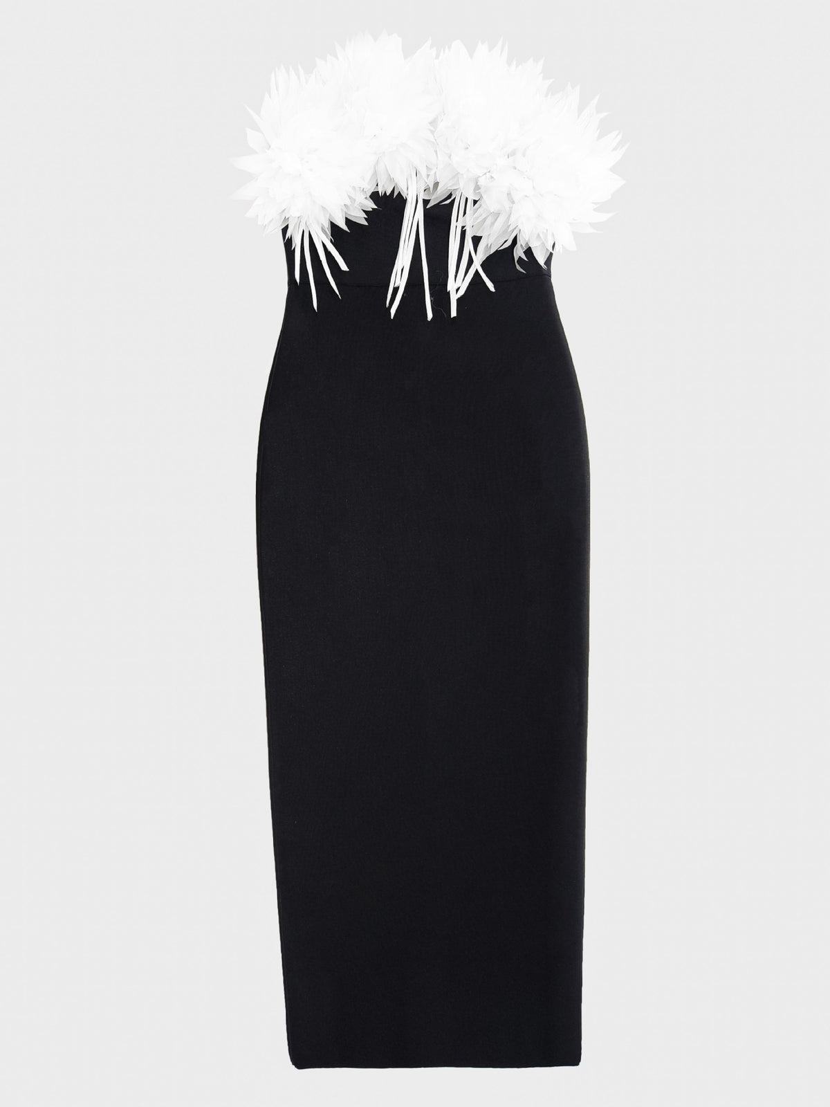 Strapless Feathers Bandage Dress
