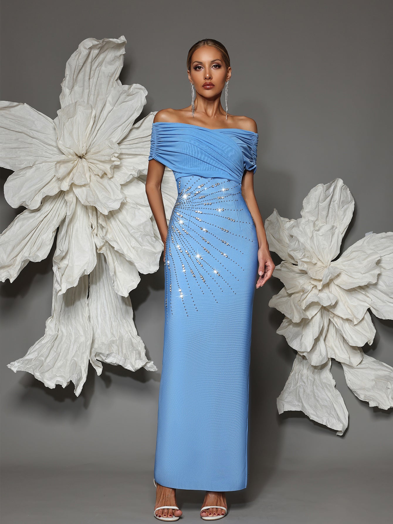Crystal-Encrusted Sweetheart Bandage Dress