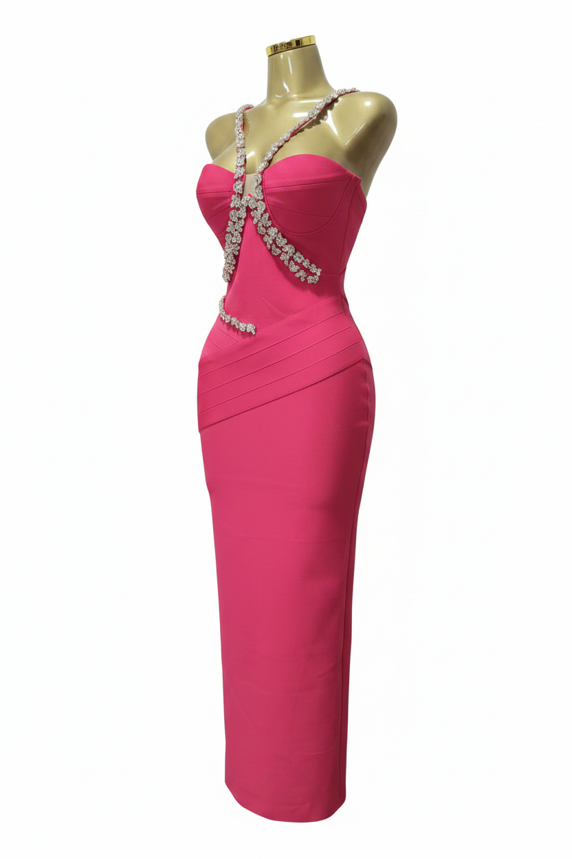 Goddess Drape Chiffon-Bandage Gown