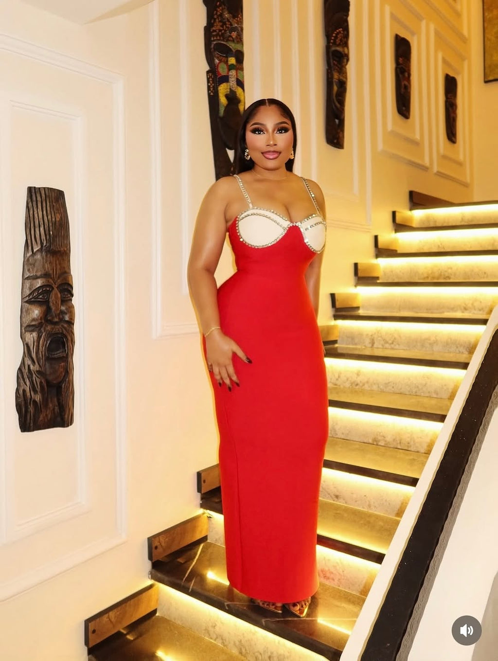 Sexy Backless Diamond Patchwork Bandage Dress