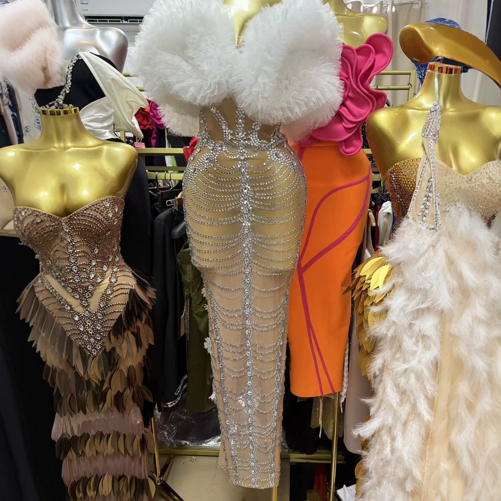 The Celebration — Full Crystal Rhinestone Bandage Gown