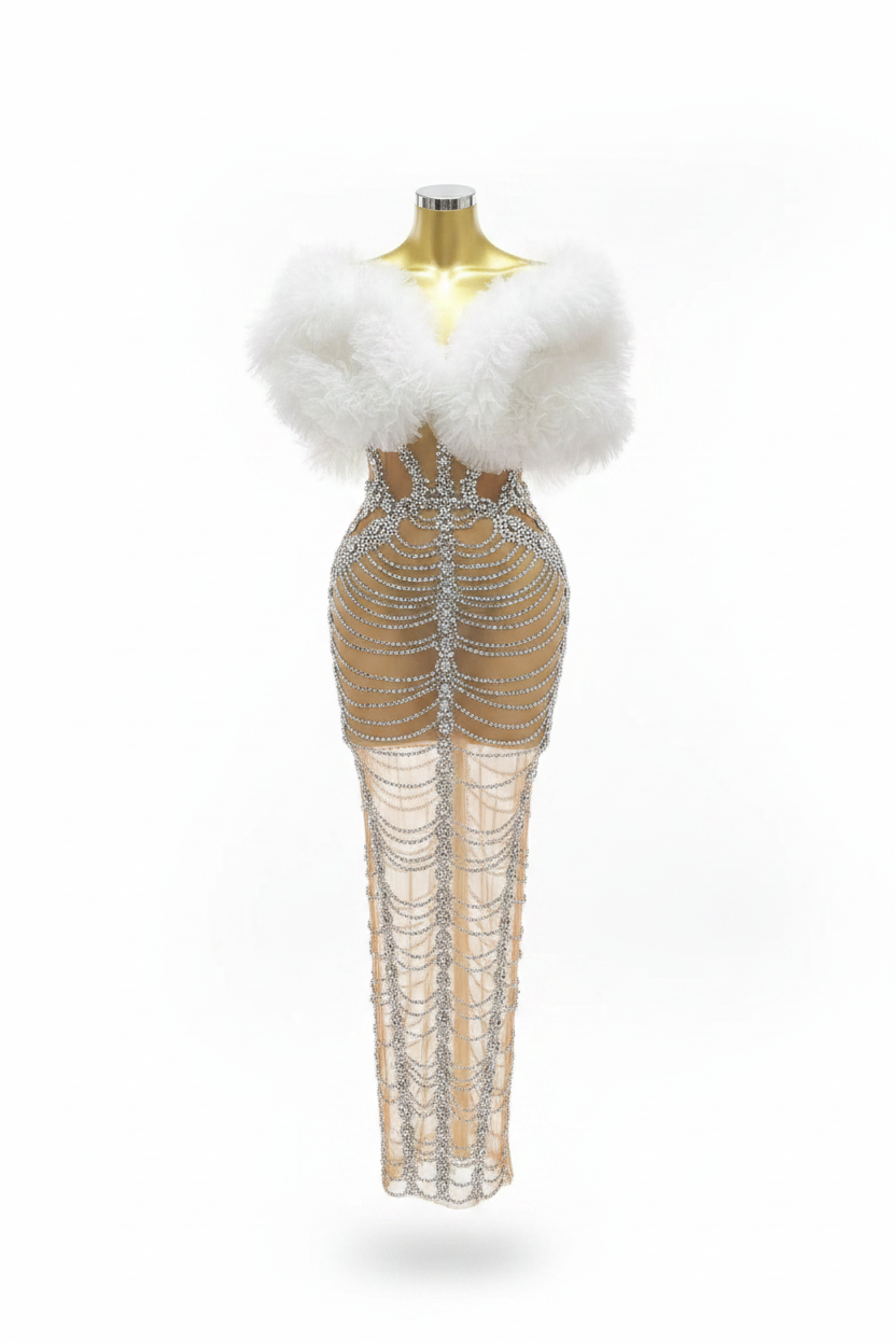 The Celebration — Full Crystal Rhinestone Bandage Gown