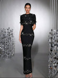 Diamond Dust Keyhole Bandage Gown