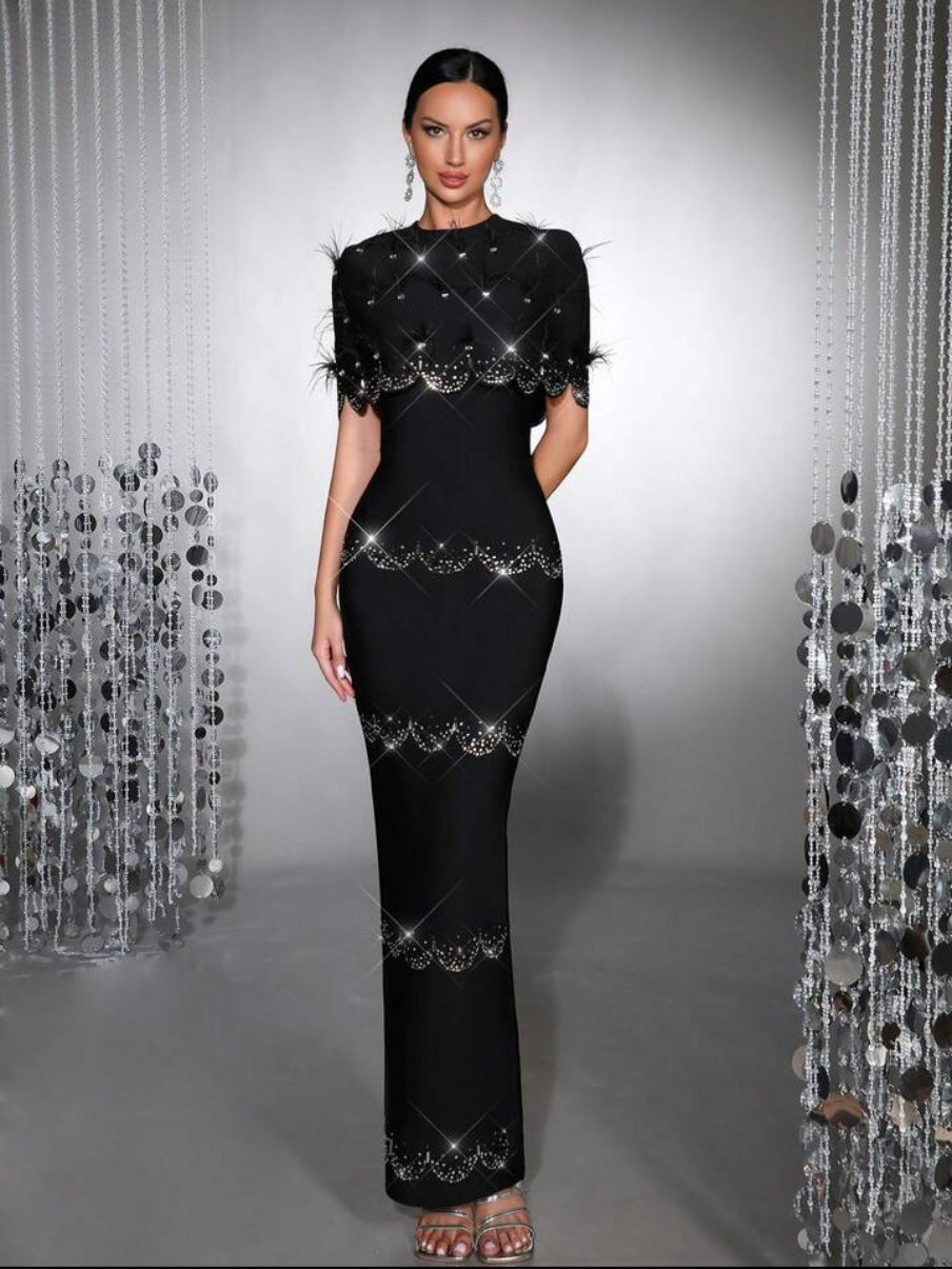 Diamond Dust Keyhole Bandage Gown