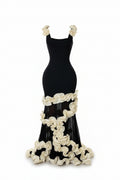 U-neck Ruffle Edge Bandage Dress Party Dress