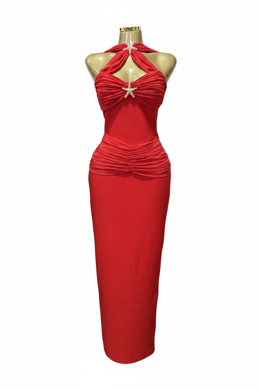 Halterneck Tight and Sexy Starfish Bandage Dress