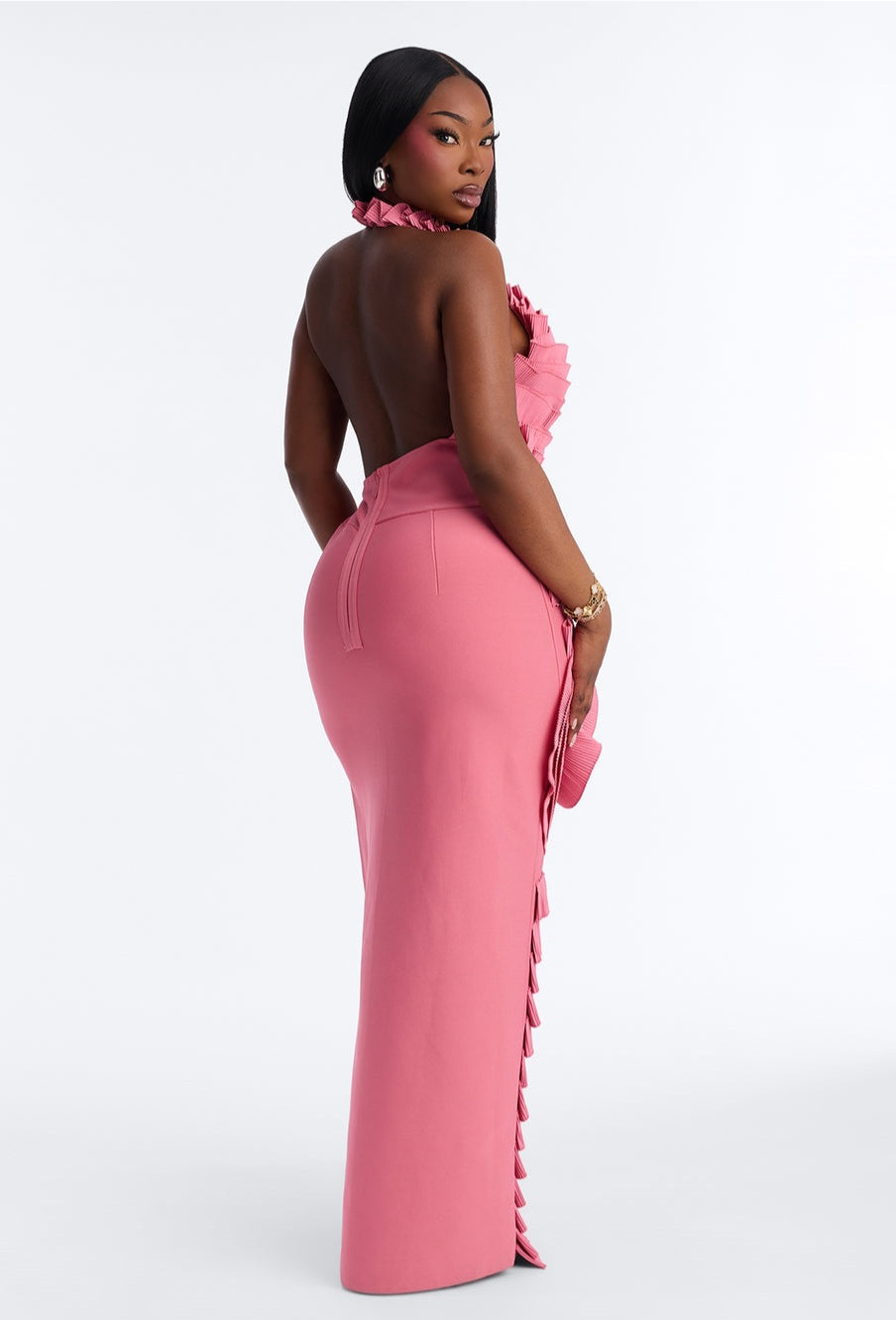 Soft Tulle-Contrast Bandage Dress