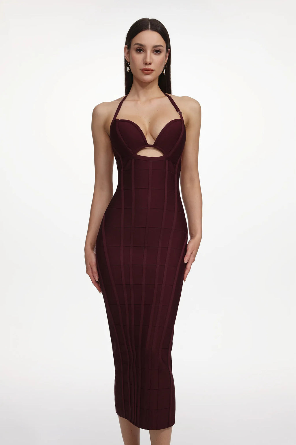 Elegant Cape-Sleeve Bandage Dress