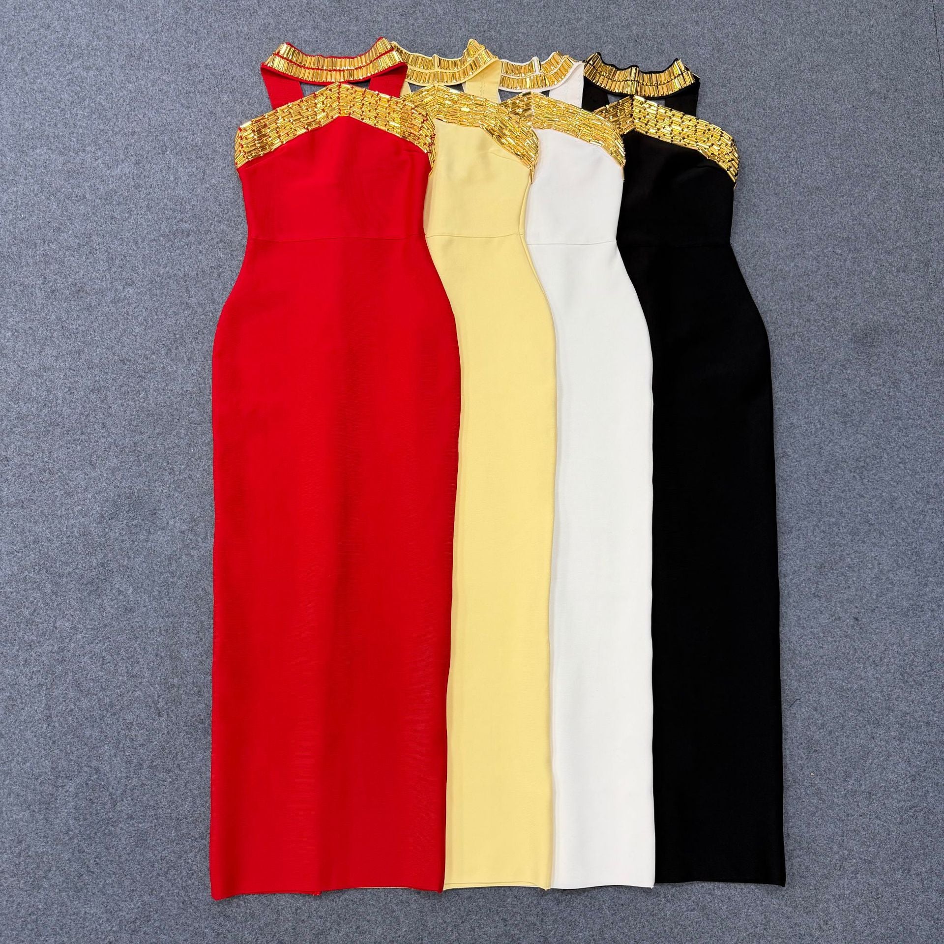 Backless Halter Bandage Vacation Dress