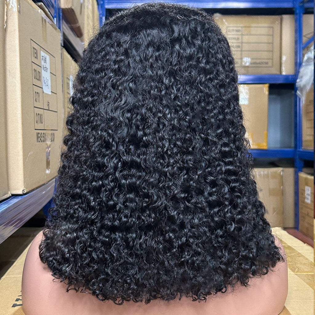 3*4 front lacec bob curly factory wig