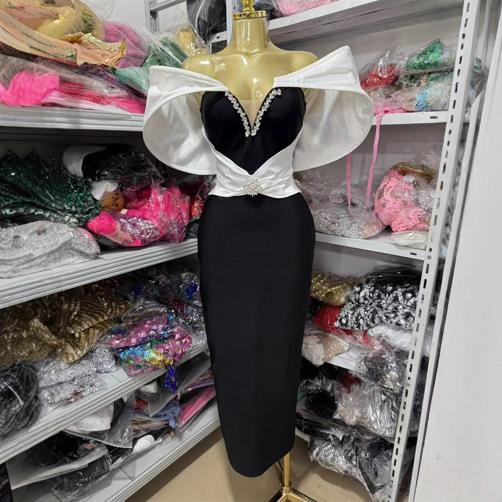 Sexy Sleeveless Off Shoulder Backless Strapless Skinny Bodycon Bandage Gown