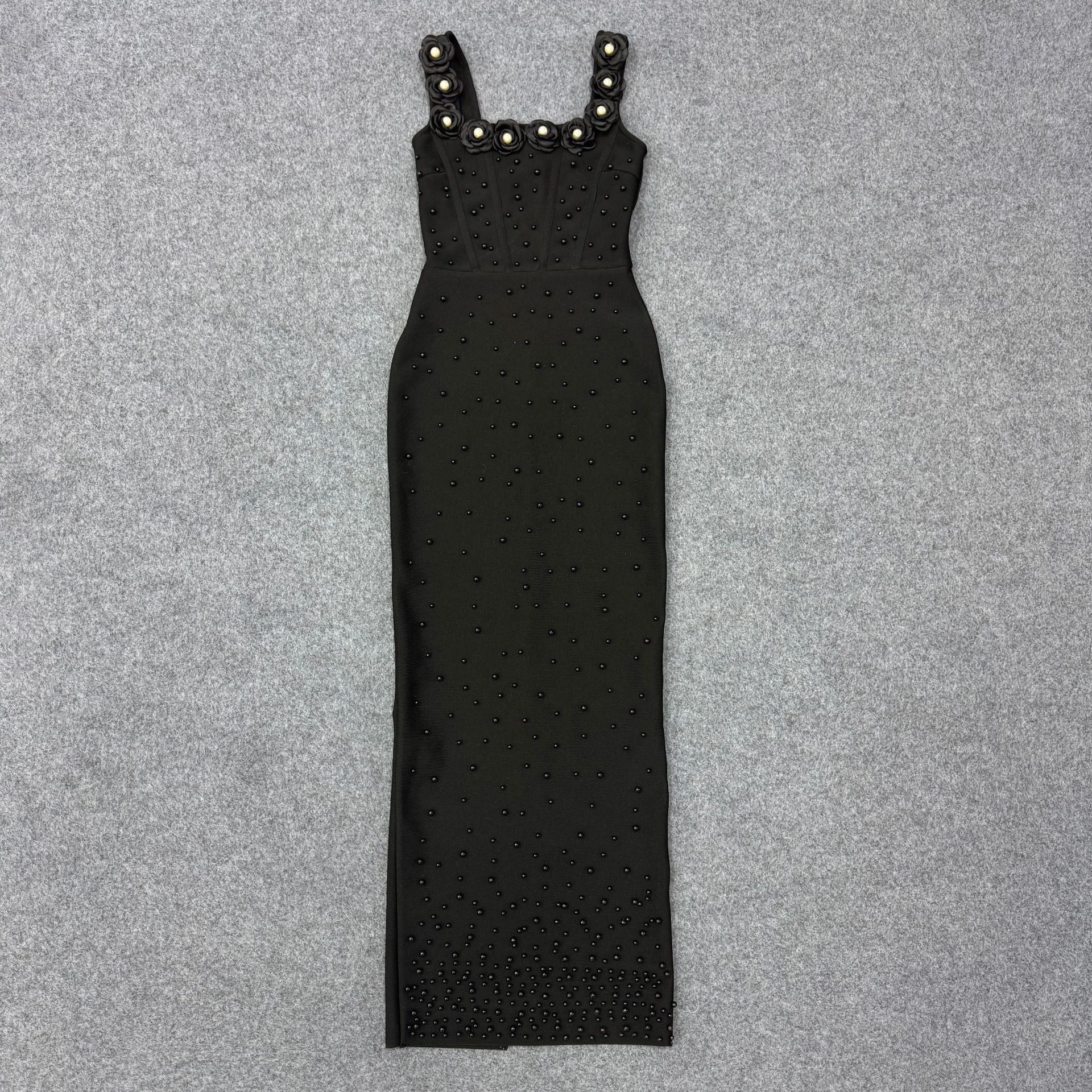 Backless Flower Sleeveless Sexy Suspender Slim-Fitting Beaded