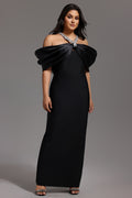 Off Shoulder Puff Sleeve Bodycon Long Bandage Dress Birthday or Red Carpet Celebrate
