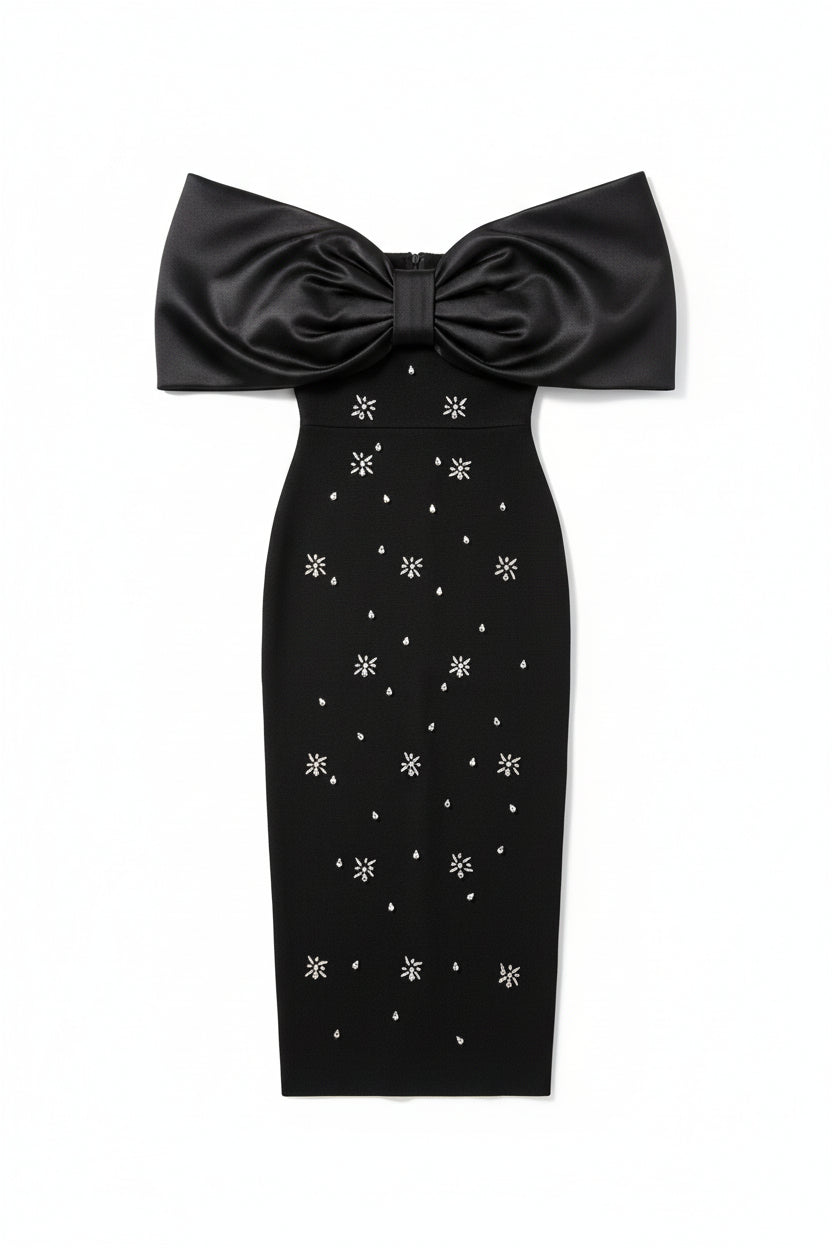Premium Ribbed Rayon Bandage Gala Dress