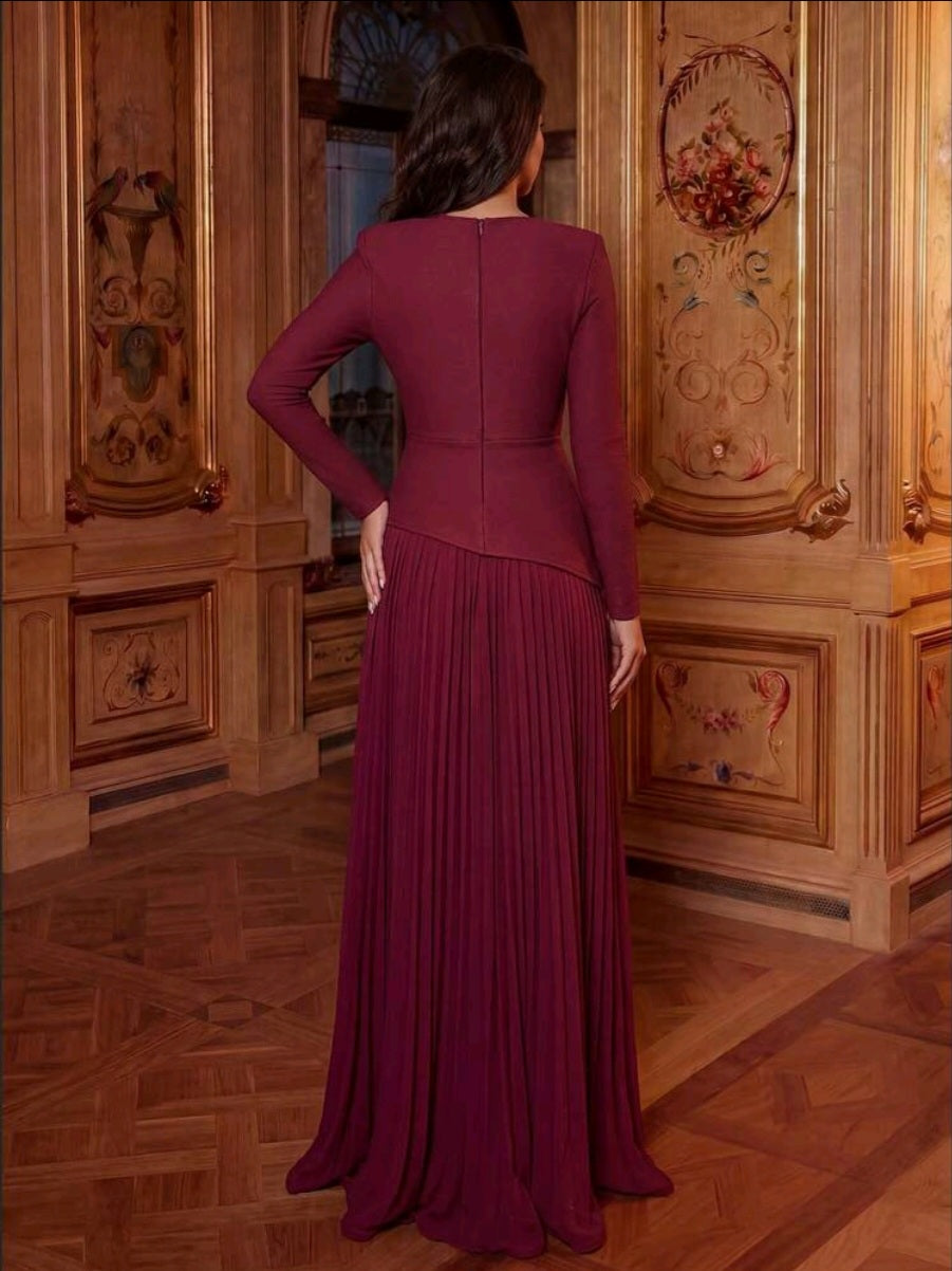 Dark Emerald Conservative Bandage Gown