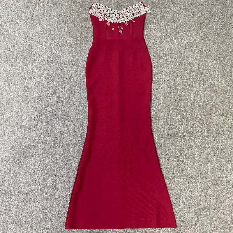 Diamond Frost Sleeveless Bandage Party Dress
