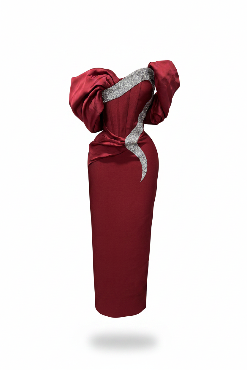 Enchanted Garden Sliver Petal High-Slit Maxi