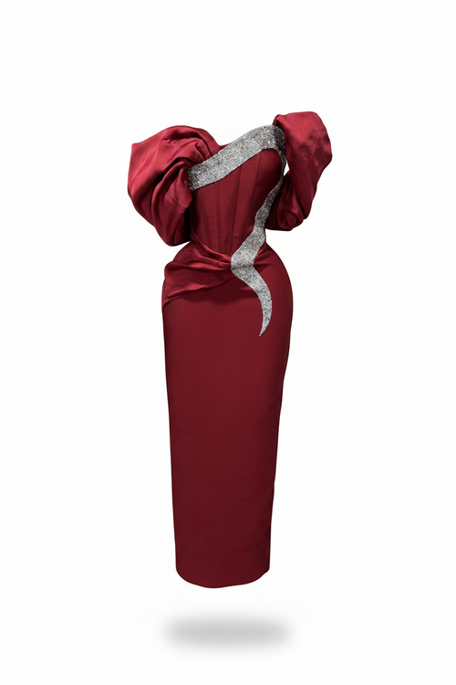 Enchanted Garden Sliver Petal High-Slit Maxi