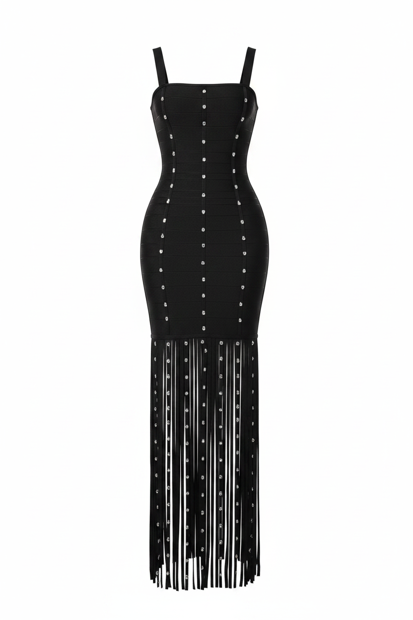 Arctic Glow — Crystal Bandage Gown for Standout Occasions