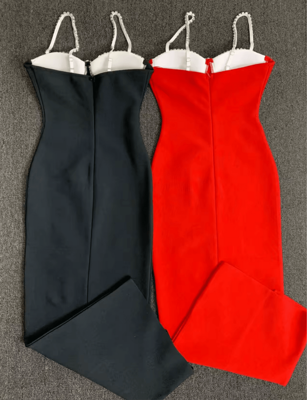 Sexy Backless Diamond Patchwork Black White Red White Maxi Long Bodycon Bandage Dress - Bandage city