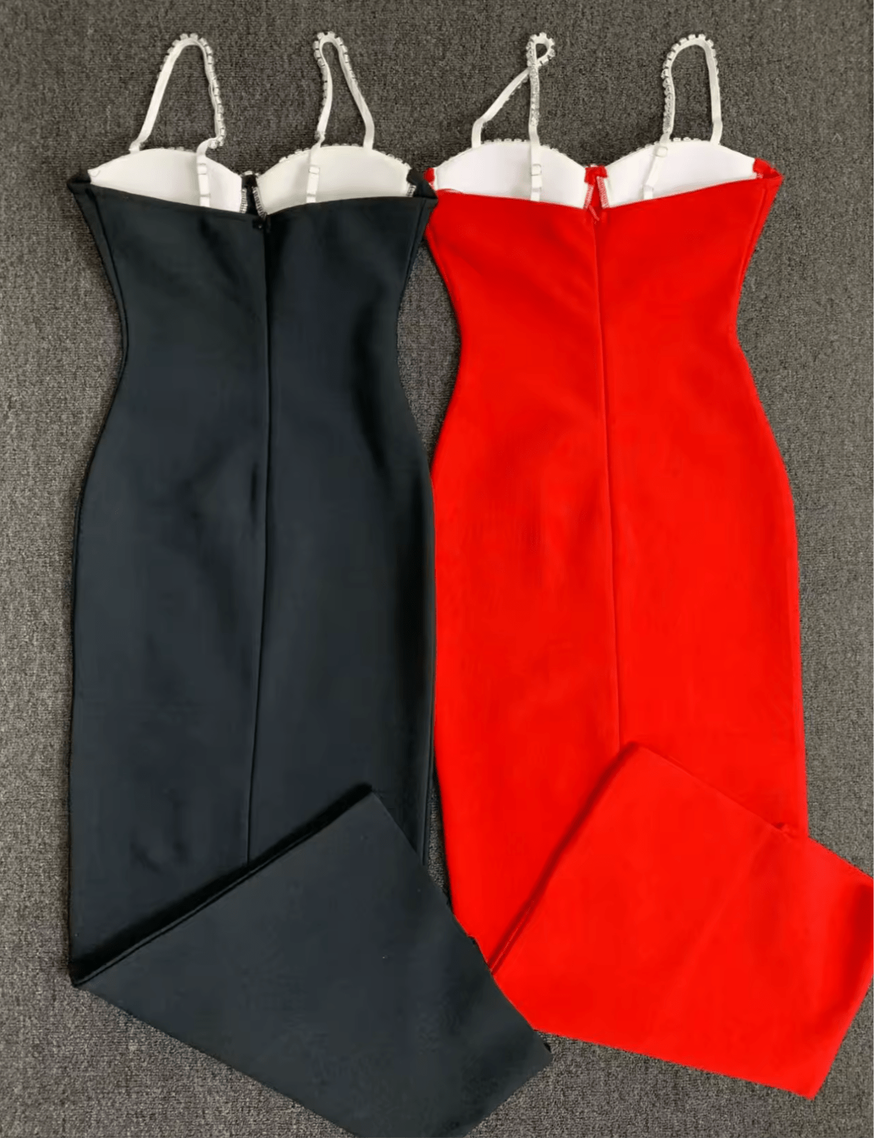 Sexy Backless Diamond Patchwork Black White Red White Maxi Long Bodycon Bandage Dress - Bandage city