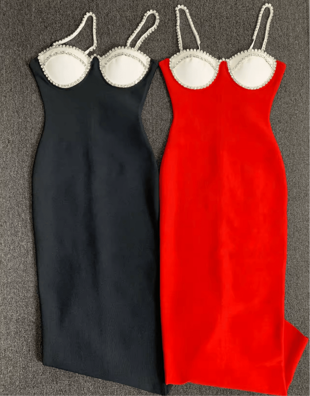 Sexy Backless Diamond Patchwork Black White Red White Maxi Long Bodycon Bandage Dress - Bandage city