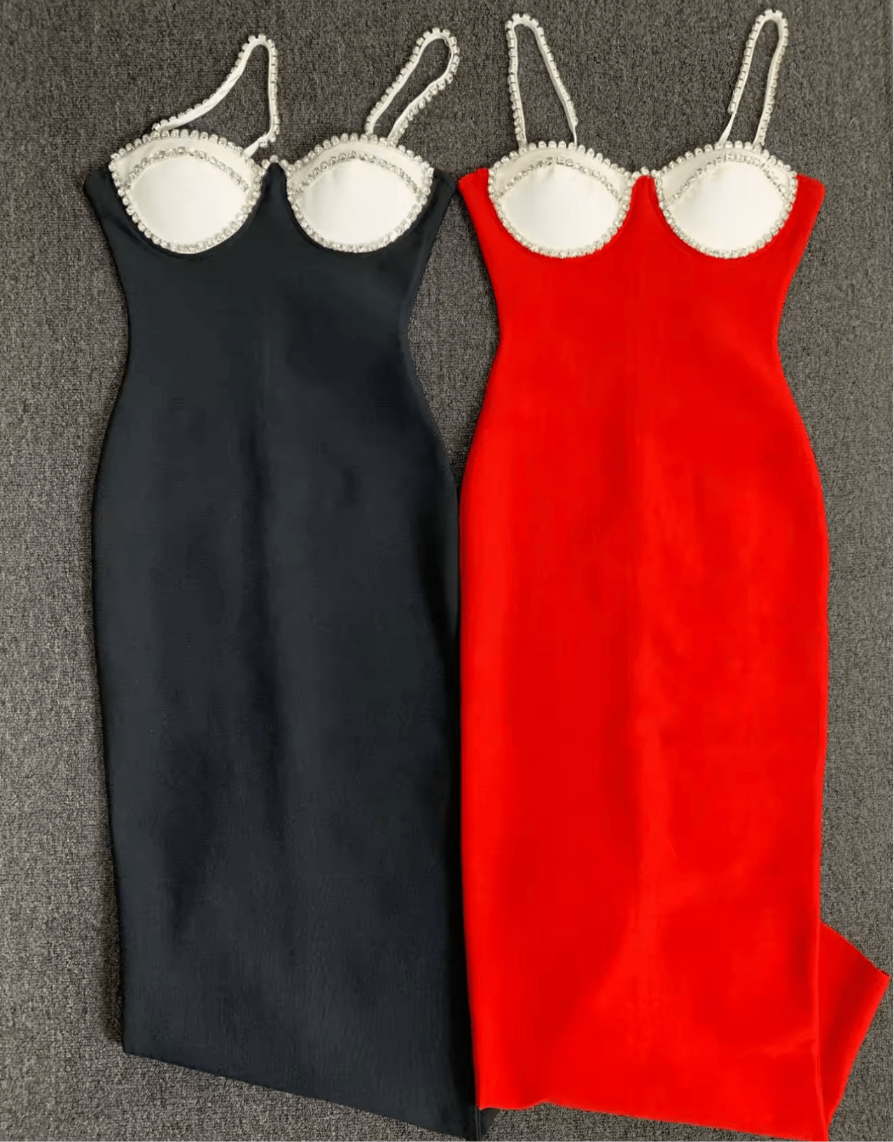 Sexy Backless Diamond Patchwork Black White Red White Maxi Long Bodycon Bandage Dress - Bandage city