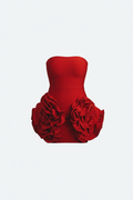 Sexy Flowers Strapless Mini