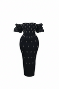 Sexy Off Shoulder Pearl Maxi Long Bodycon Bandage Dress Birthday Party