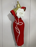 Sexy Off Shoulder White Flower Bodycon Bandage Long Dress - Bandage city