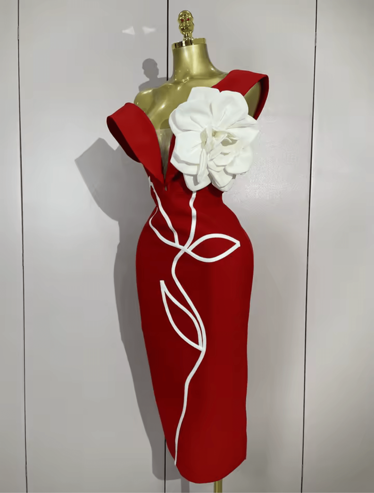 Sexy Off Shoulder White Flower Bodycon Bandage Long Dress - Bandage city
