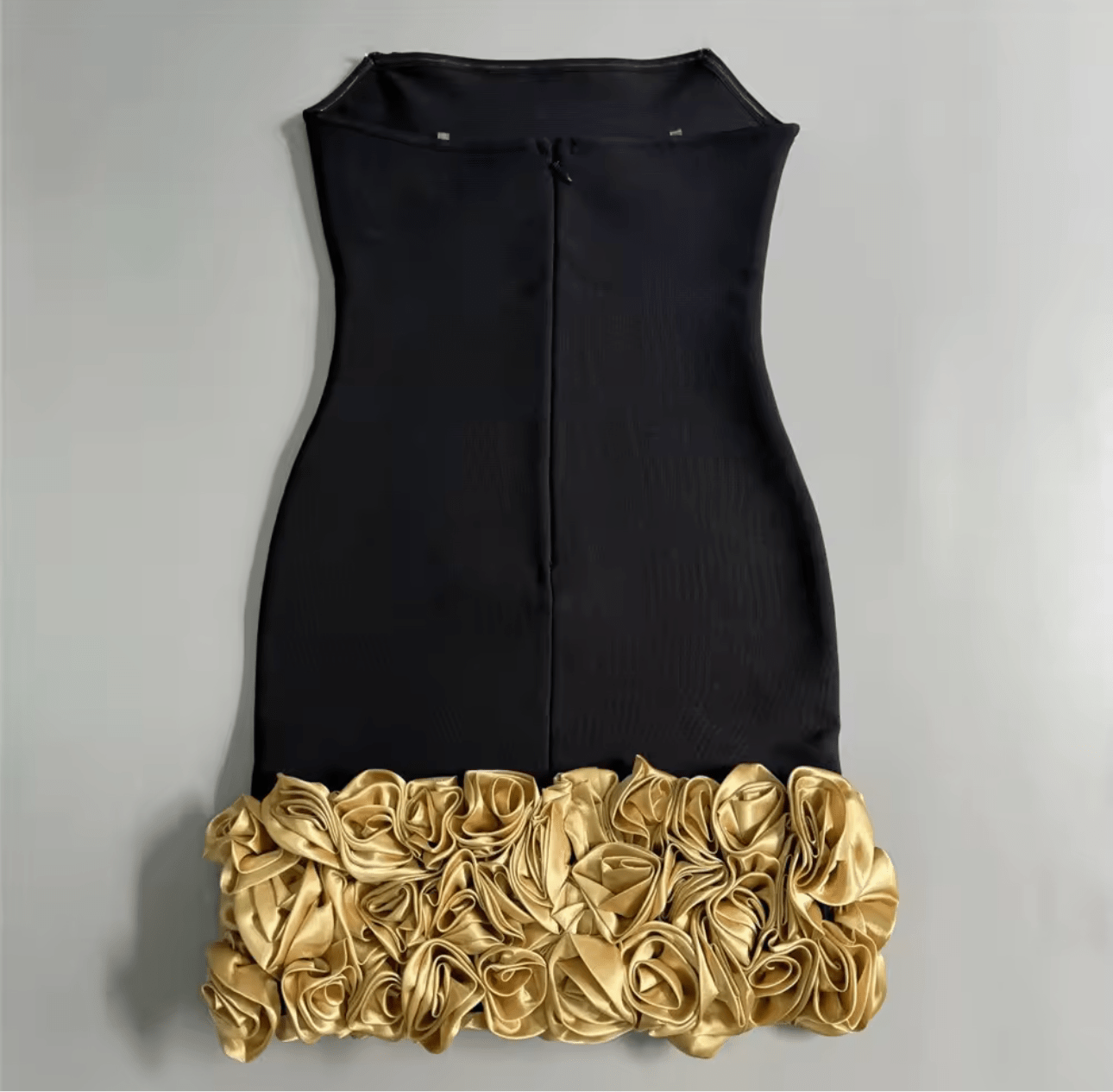 Sexy Strapless Gold Appliques Bodycon Short Bandage Dress - Bandage city