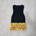 Sexy Strapless Gold Appliques Bodycon Short Bandage Dress - Bandage city