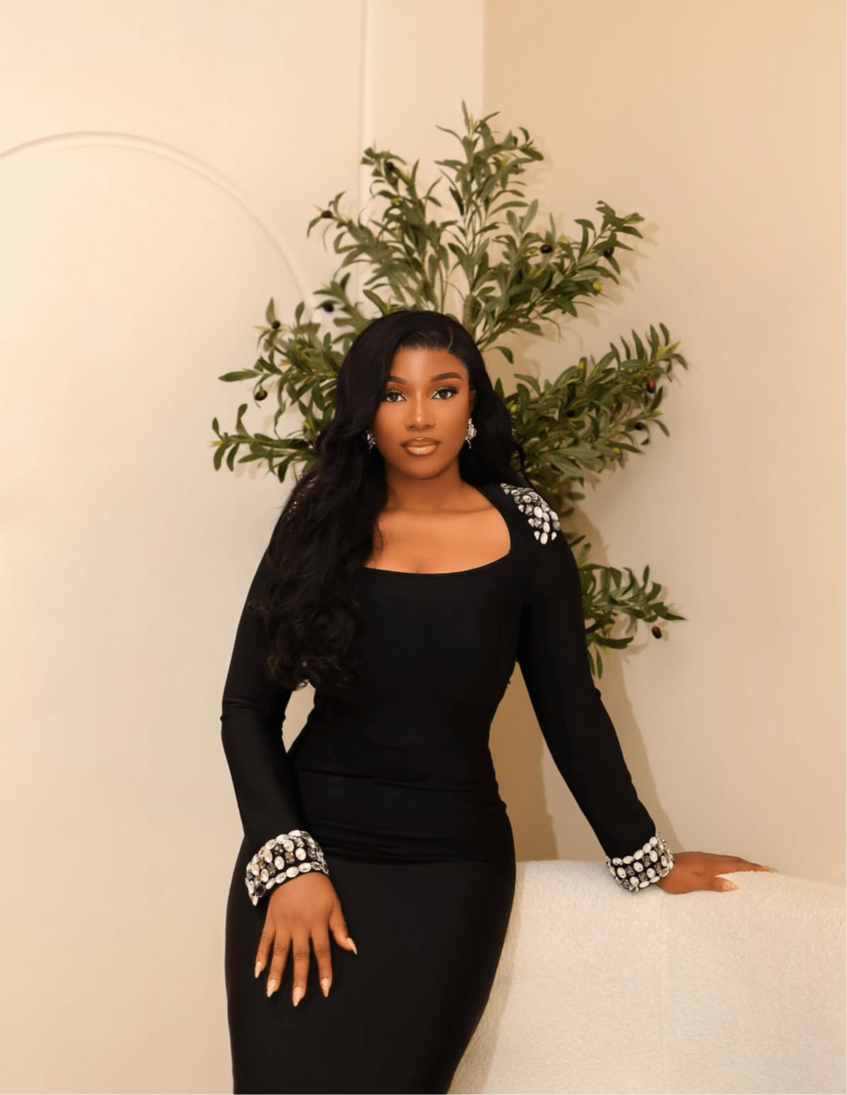 shining diamond long sleeve evening dress fashionable party outfit - Bandage city